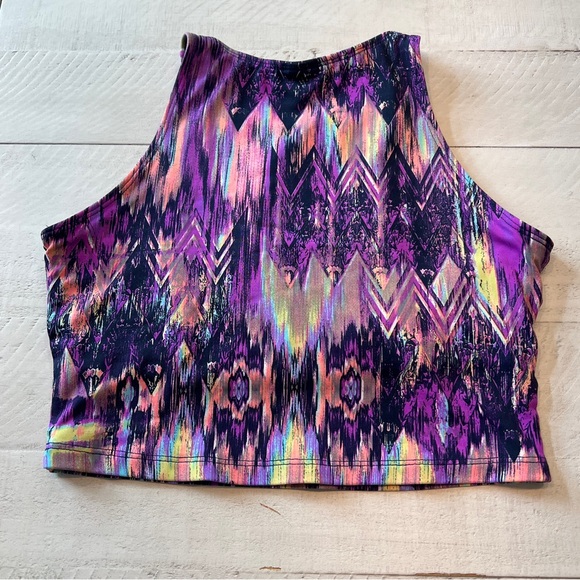 Liquido Active Yoga Vibrant Multicolored Sports Bra Size Small - Picture 2 of 6